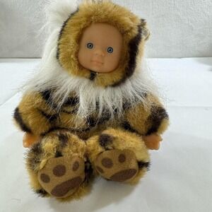 Rare Vintage Simba 8" Vinyl Cute Baby in Fuzzy Tiger‎ Outfit Costume Plush Toy